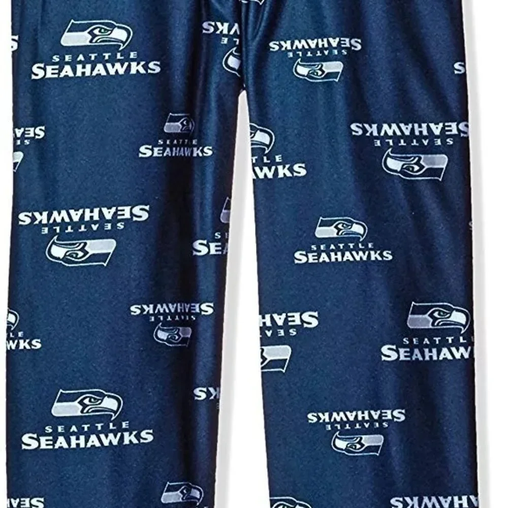 NFL‎ Kids Boys and Girls Seattle Seahawks L 7 Navy Blue Flannel Pajama Pant New